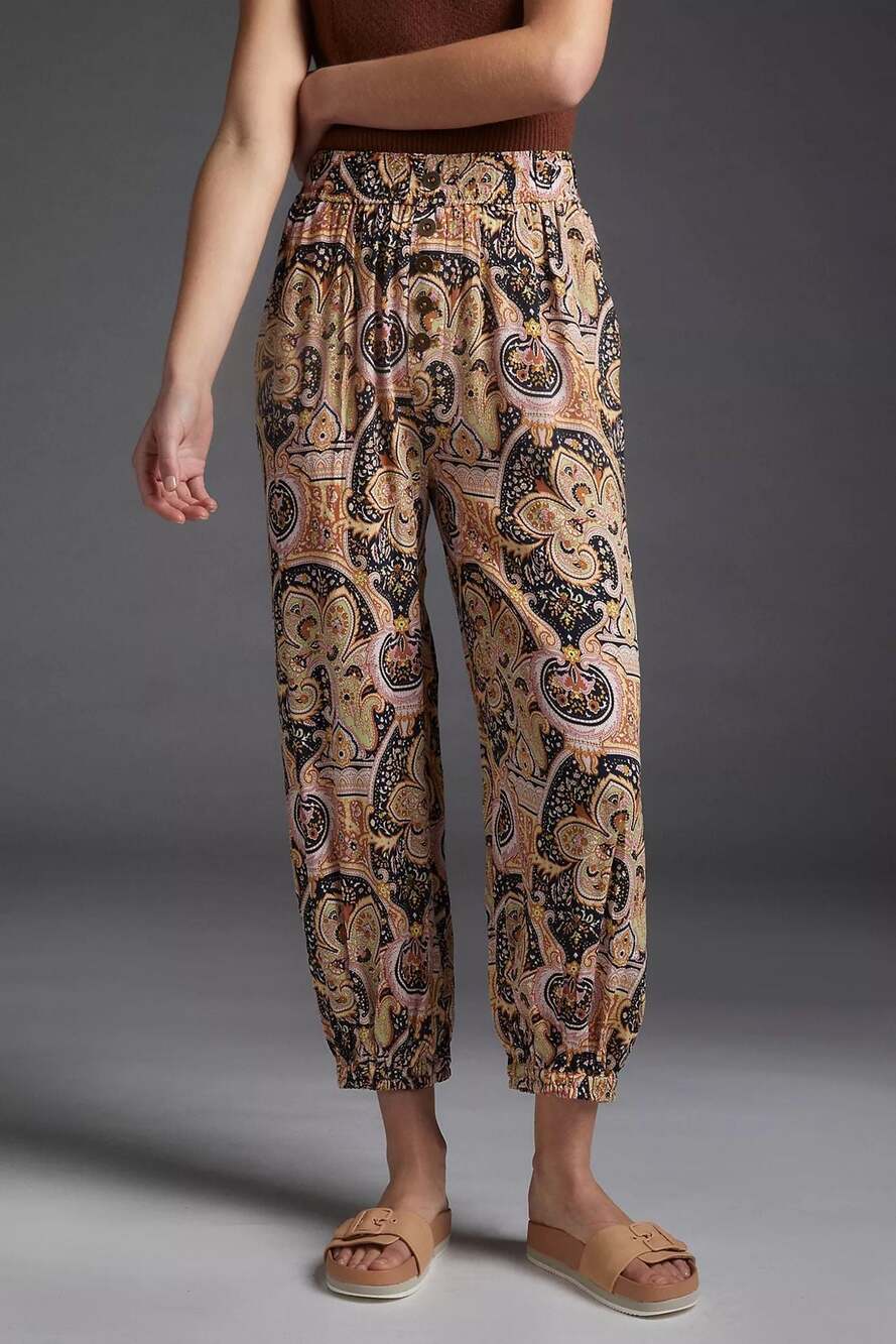 Anthropologie Odette Paisley Jogger Pants Women’s Small NWT Boho Pull On